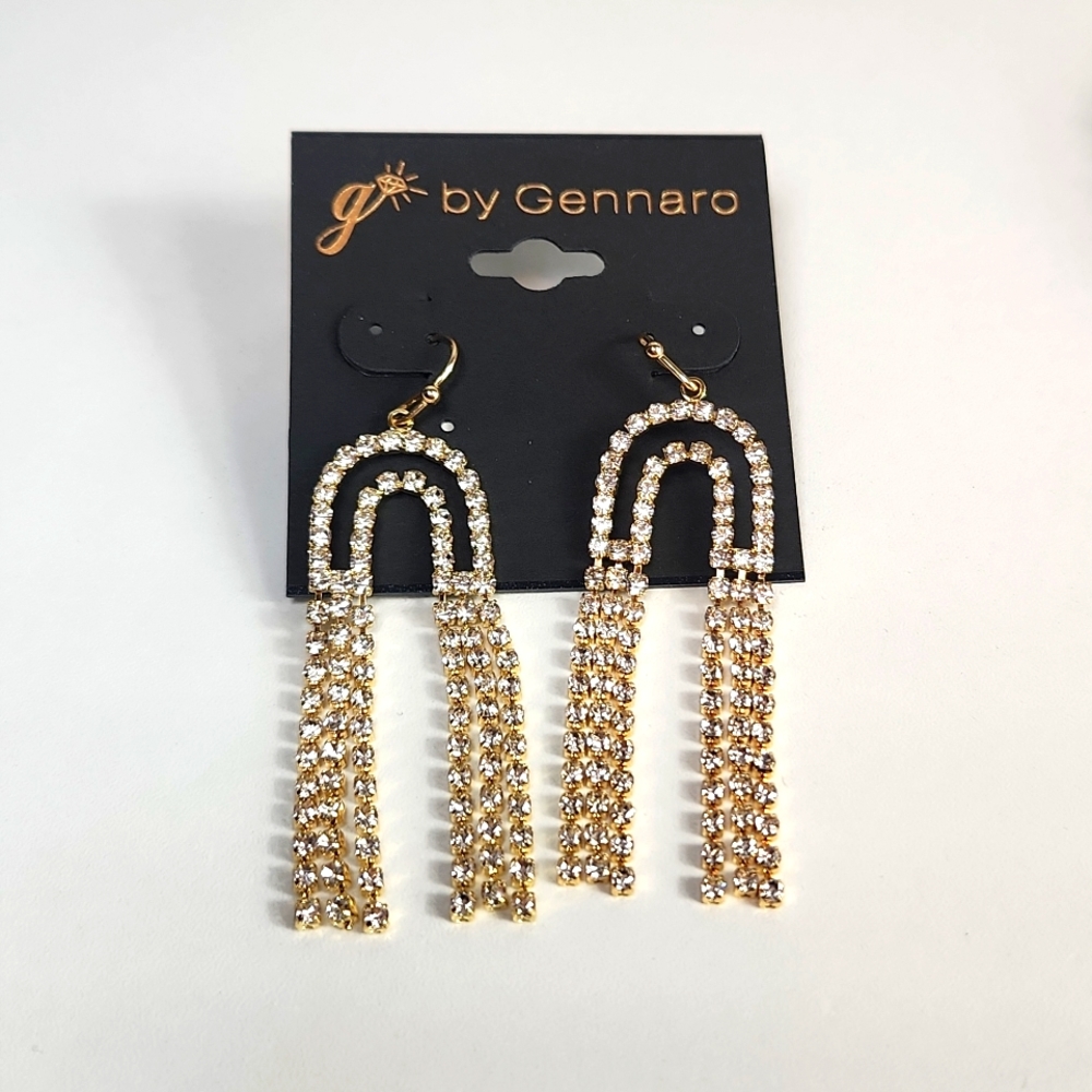 G by Gennaro Bling Rainbow Earrings New Gold Tone